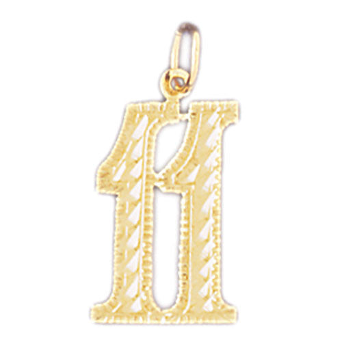 14K GOLD NUMERAL CHARM - #11 #9545