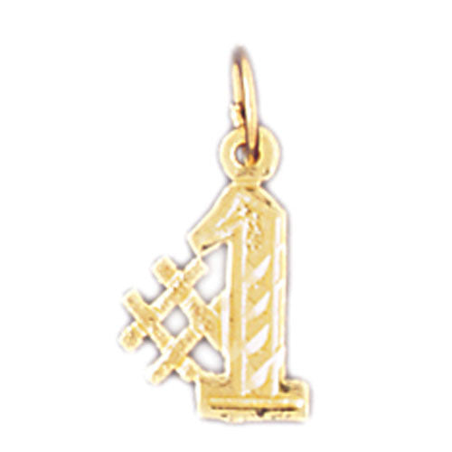 14K GOLD NUMERAL CHARM - #1 #9534