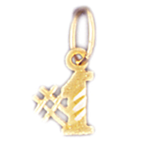 14K GOLD NUMERAL CHARM - #1 #9536