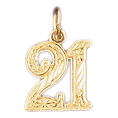 14K GOLD NUMERAL CHARM - #21 #9527