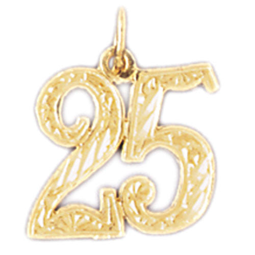 14K GOLD NUMERAL CHARM - #25 #9528