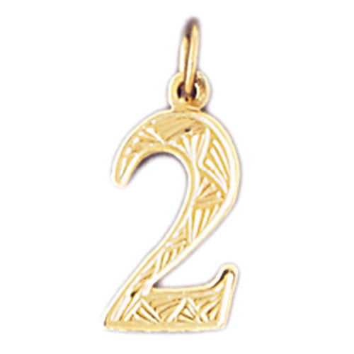 14K GOLD NUMERAL CHARM - #2 #9515