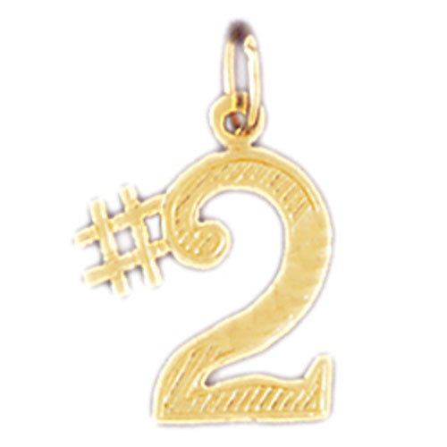 14K GOLD NUMERAL CHARM - #2 #9537