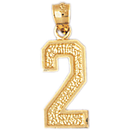 14K GOLD NUMERAL CHARM - 2 #9549