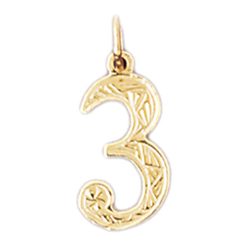 14K GOLD NUMERAL CHARM - #3 #9516