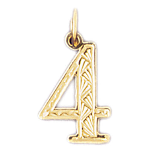 14K GOLD NUMERAL CHARM - #4 #9517