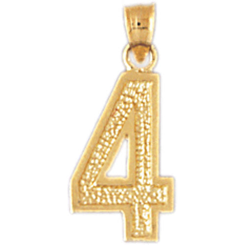 14K GOLD NUMERAL CHARM - 4 #9551