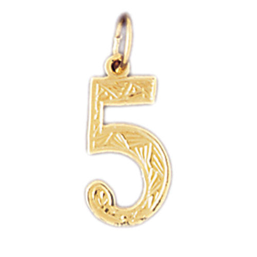 14K GOLD NUMERAL CHARM - #5 #9518