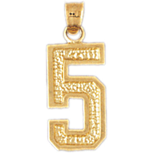 14K GOLD NUMERAL CHARM - 5 #9552