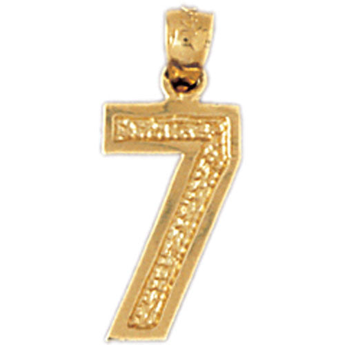 14K GOLD NUMERAL CHARM - 7 #9554