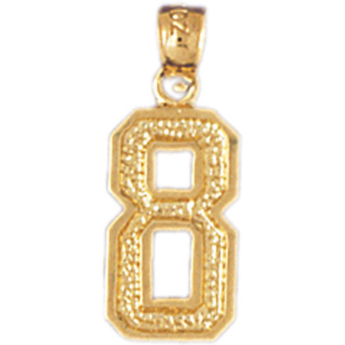 14K GOLD NUMERAL CHARM - 8 #9555