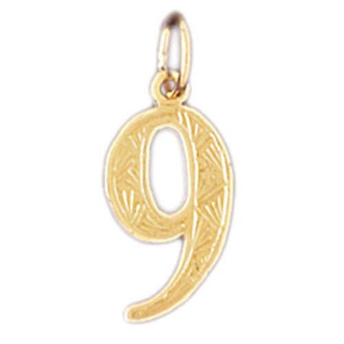 14K GOLD NUMERAL CHARM - #9 #9522