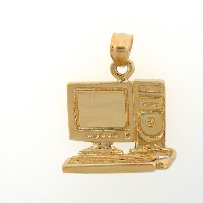 14K GOLD OFFICE CHARM - COMPUTER #6444