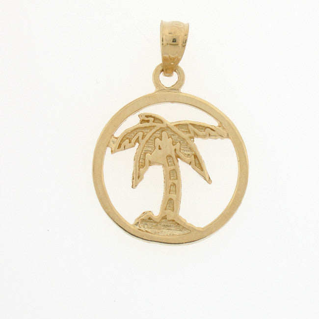 14K GOLD PALM TREE CHARM #6356