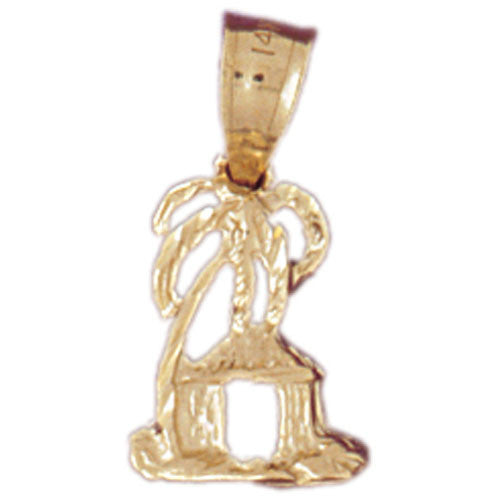 14K GOLD PALM TREE CHARM #6795