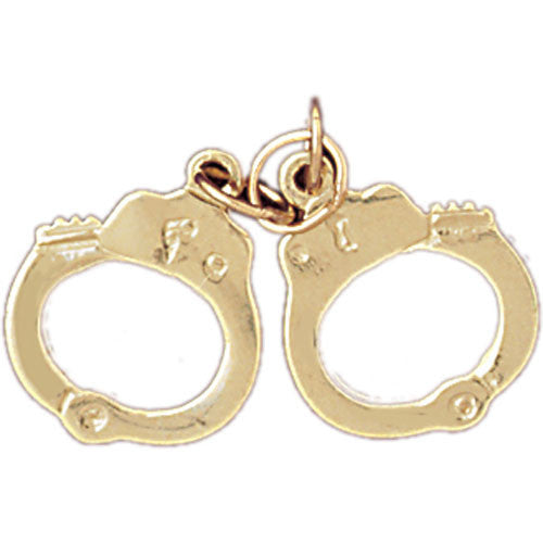 14K GOLD POLICE CHARM - HANDCUFFES #4564