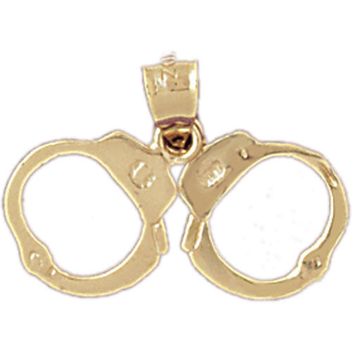 14K GOLD POLICE CHARM - HANDCUFFES #4565