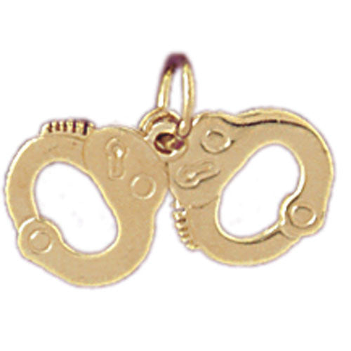 14K GOLD POLICE CHARM - HANDCUFFES #4566