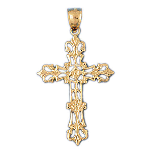 14K GOLD RELIGIOUS CHARM - CROSS #7855