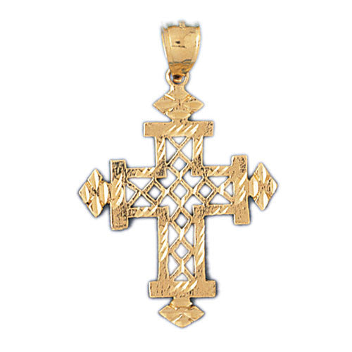 14K GOLD RELIGIOUS CHARM - CROSS #7868