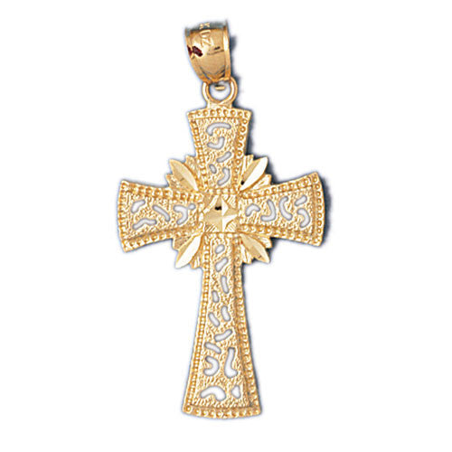 14K GOLD RELIGIOUS CHARM - CROSS #7870
