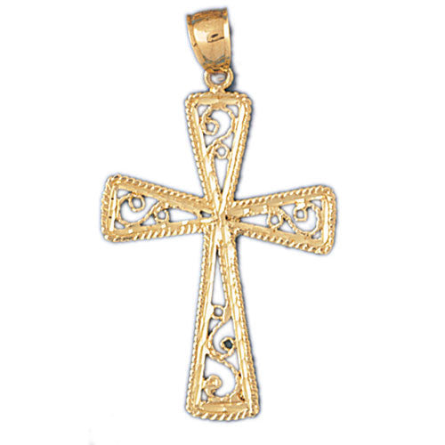 14K GOLD RELIGIOUS CHARM - CROSS #7872