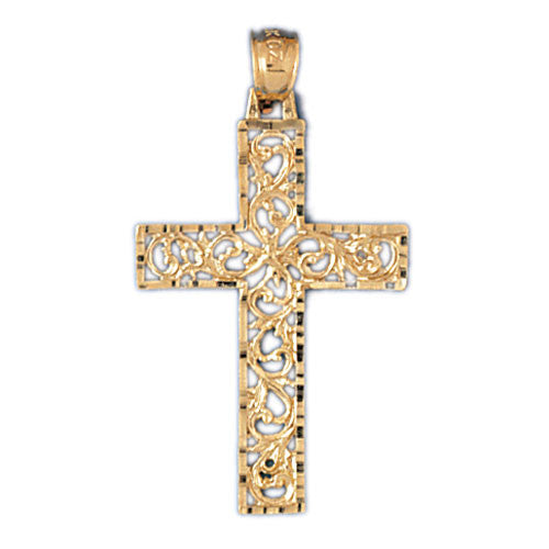 14K GOLD RELIGIOUS CHARM - CROSS #7874