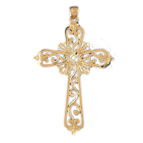 14K GOLD RELIGIOUS CHARM - CROSS #7875