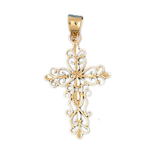 14K GOLD RELIGIOUS CHARM - CROSS #7876