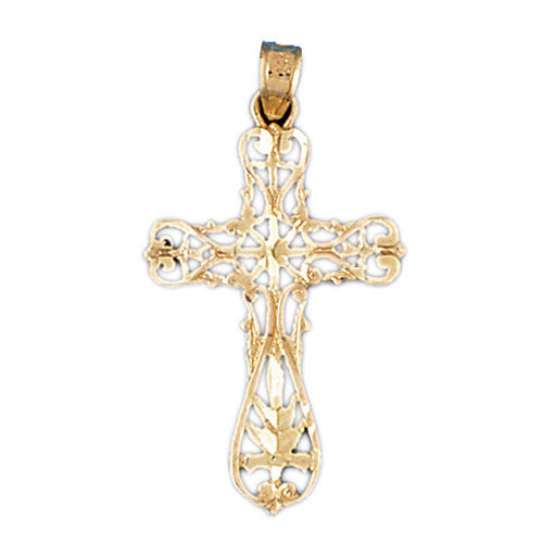 14K GOLD RELIGIOUS CHARM - CROSS #7888