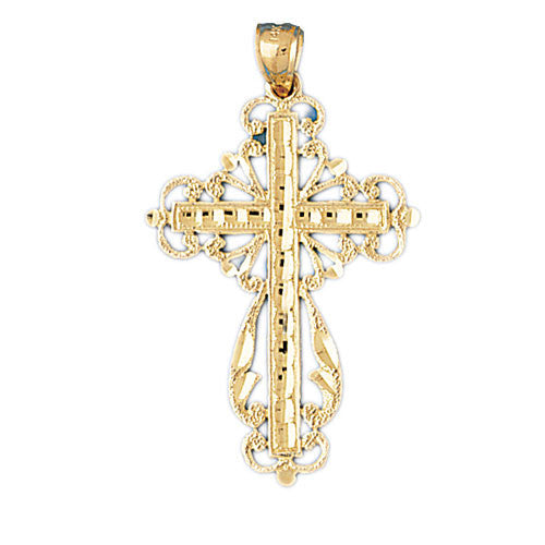 14K GOLD RELIGIOUS CHARM - CROSS #7890