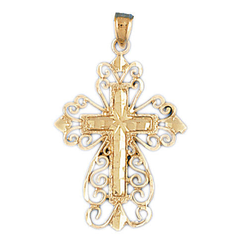 14K GOLD RELIGIOUS CHARM - CROSS #7902