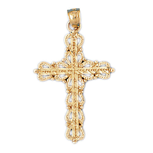 14K GOLD RELIGIOUS CHARM - CROSS #7908