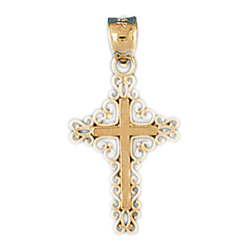 14K GOLD RELIGIOUS CHARM - CROSS #7910