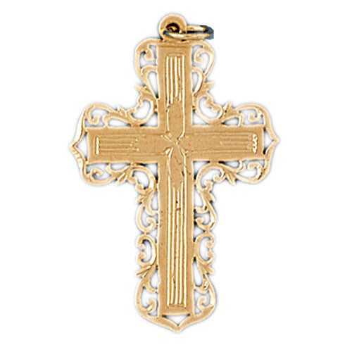 14K GOLD RELIGIOUS CHARM - CROSS #7912