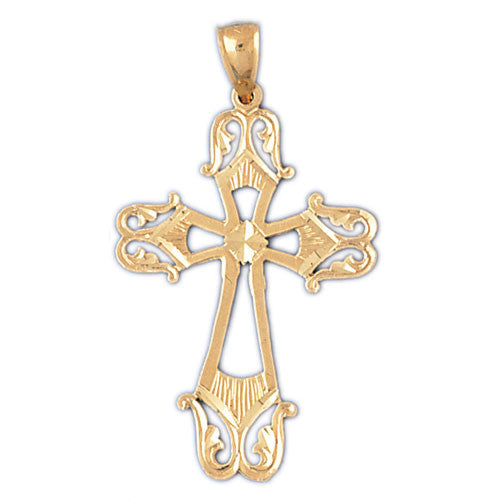 14K GOLD RELIGIOUS CHARM - CROSS #7925