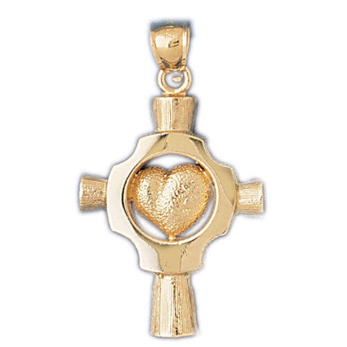 14K GOLD RELIGIOUS CHARM - CROSS #8073
