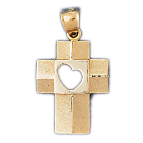14K GOLD RELIGIOUS CHARM - CROSS #8074