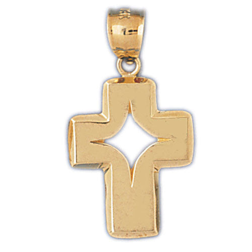 14K GOLD RELIGIOUS CHARM - CROSS #8075