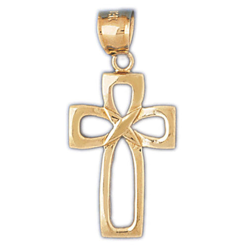 14K GOLD RELIGIOUS CHARM - CROSS #8076