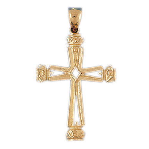 14K GOLD RELIGIOUS CHARM - CROSS #8120