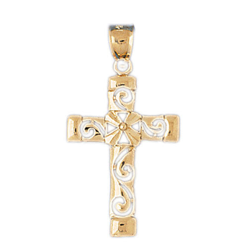14K GOLD RELIGIOUS CHARM - CROSS #8125