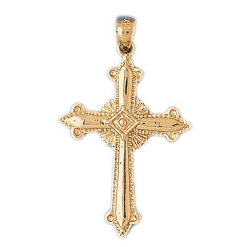 14K GOLD RELIGIOUS CHARM - CROSS #8128