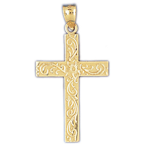 14K GOLD RELIGIOUS CHARM - CROSS #8242