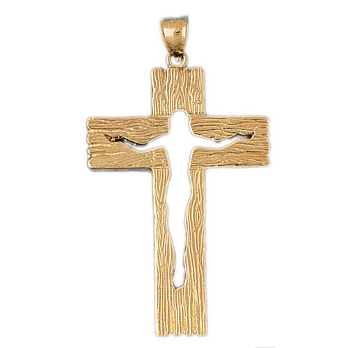 14K GOLD RELIGIOUS CHARM - CRUCIFIX #8118