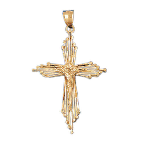14K GOLD RELIGIOUS CHARM - CRUCIFIX #8362