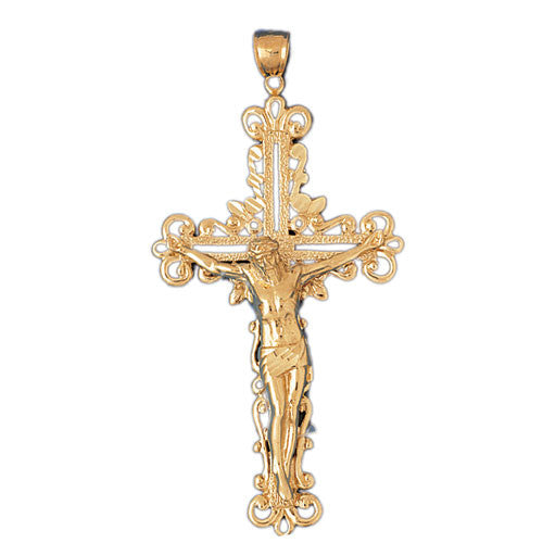 14K GOLD RELIGIOUS CHARM - CRUCIFIX #8363
