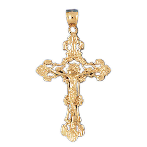 14K GOLD RELIGIOUS CHARM - CRUCIFIX #8368