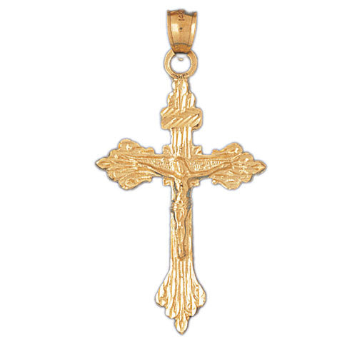 14K GOLD RELIGIOUS CHARM - CRUCIFIX #8369
