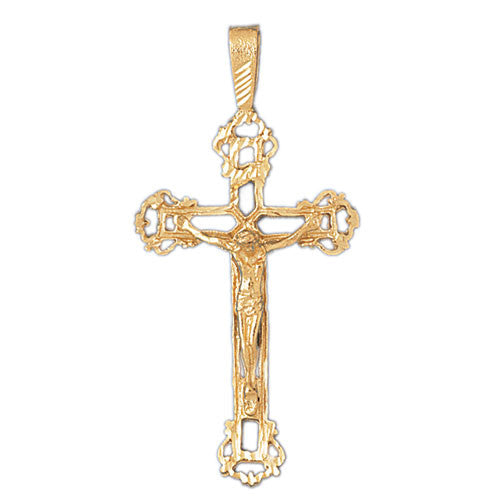 14K GOLD RELIGIOUS CHARM - CRUCIFIX #8375